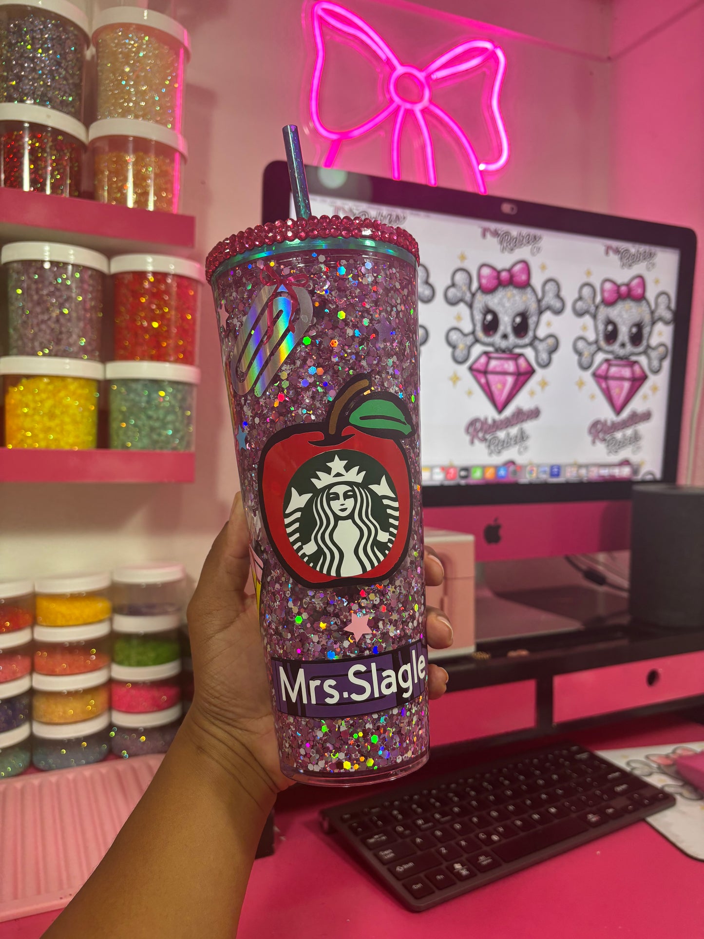 24ozTeacher Snowglobe Tumbler ( PREORDER )