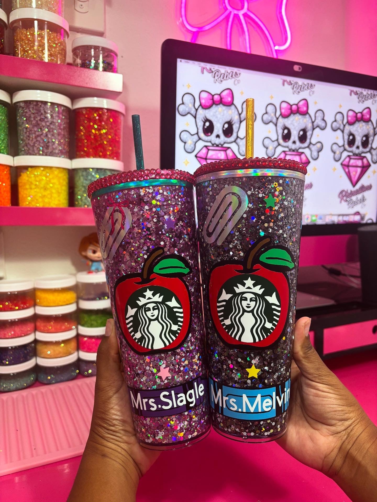 24ozTeacher Snowglobe Tumbler ( PREORDER )