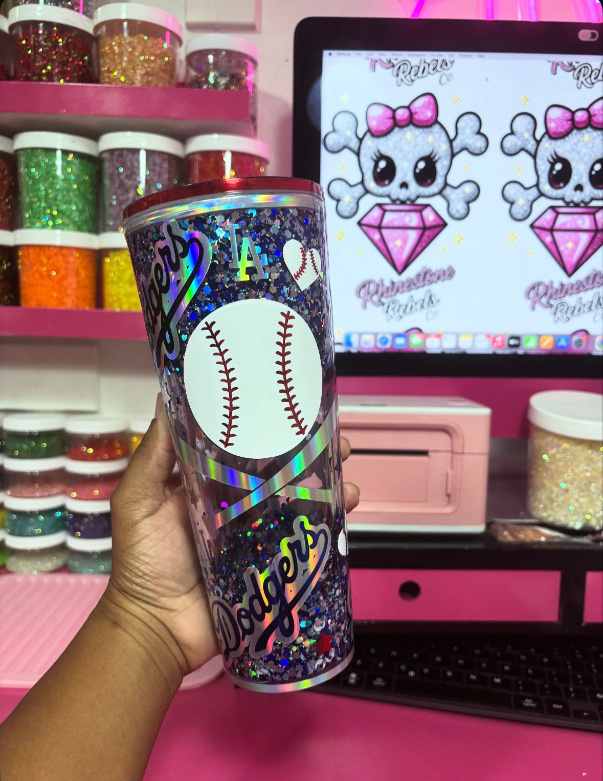 Dodgers 24oz Snowglobe Tumbler (PREORDER)