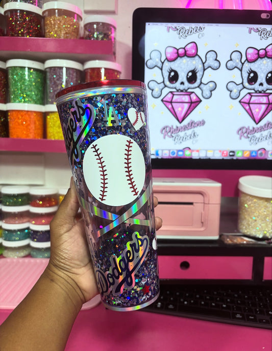 Dodgers 24oz Snowglobe Tumbler (PREORDER)
