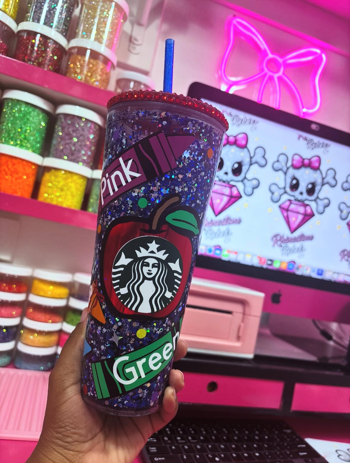 Teacher Crayon 24oz Snowglobe Tumbler ( PREORDER )