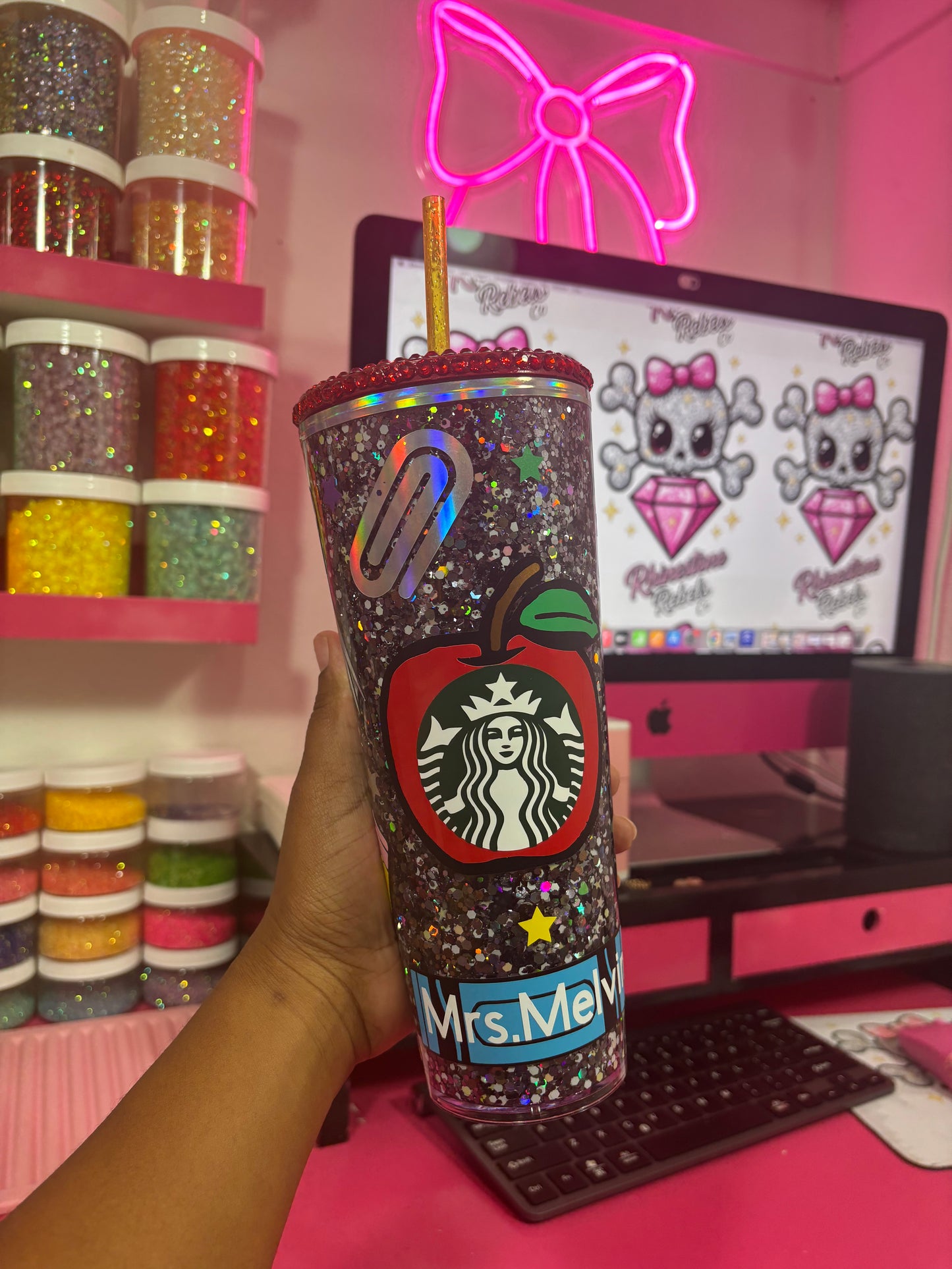 24ozTeacher Snowglobe Tumbler ( PREORDER )