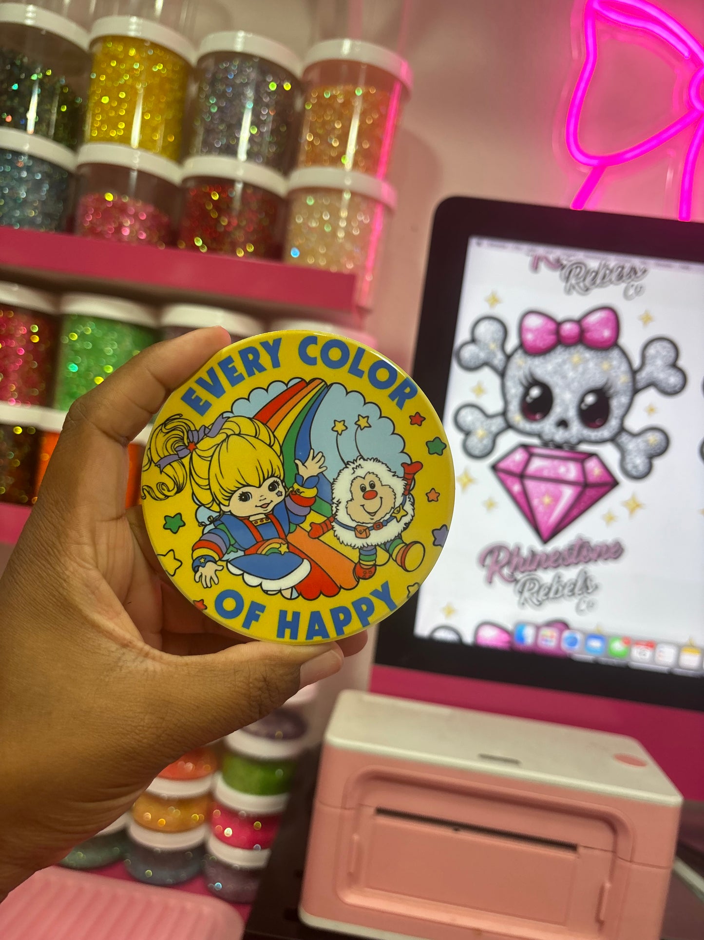 Set of 4 Rainbow Brite Ceramic Cup Coasters ( READY TO SHIP )