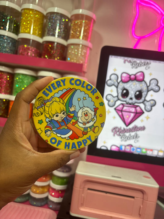 Set of 4 Rainbow Brite Ceramic Cup Coasters ( READY TO SHIP )